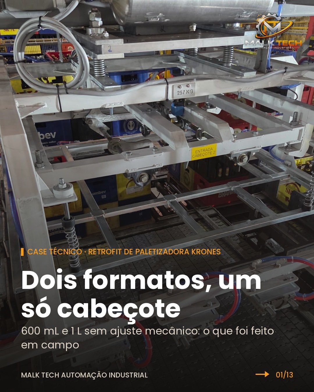 Capa: dois formatos, um só cabeçote em paletizadora Krones
