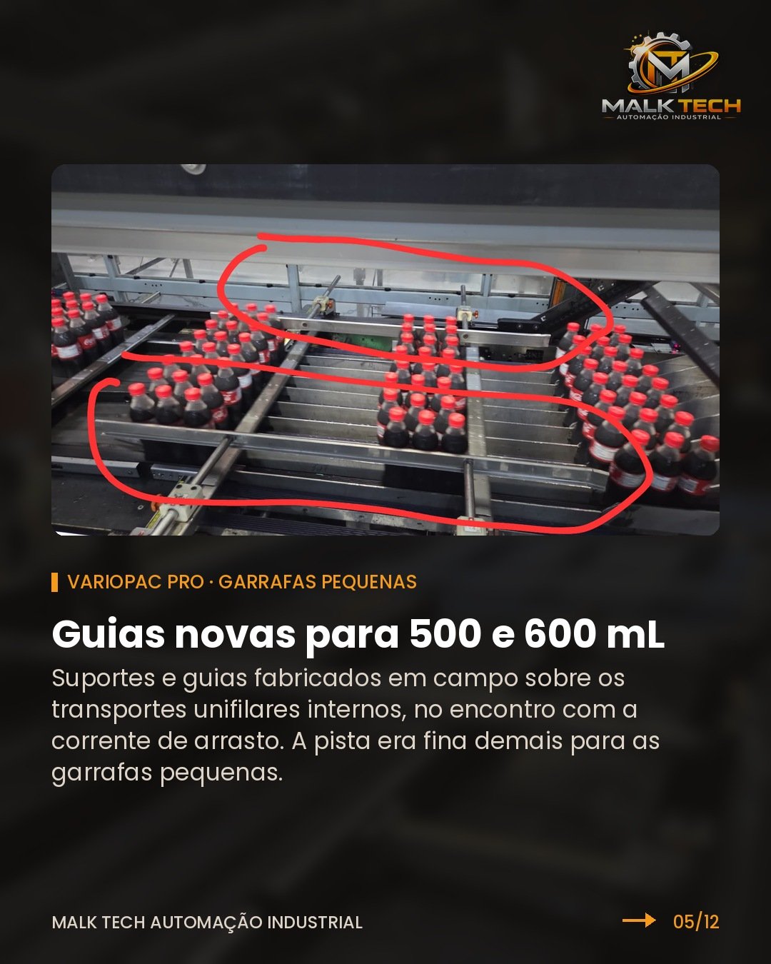 Guias novas para garrafas de 500 e 600 mL